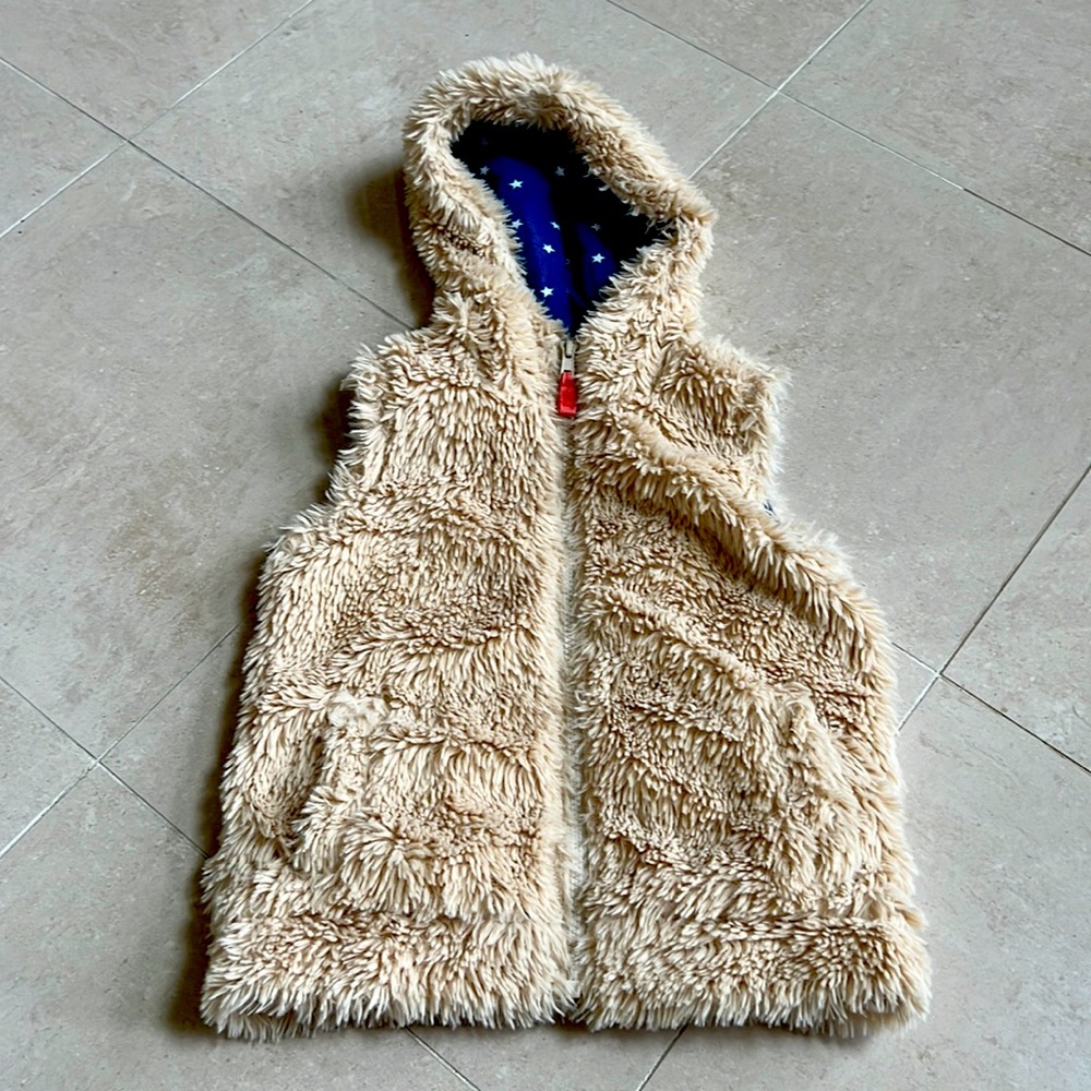Mini Boden hooded teddy bear jacket vest